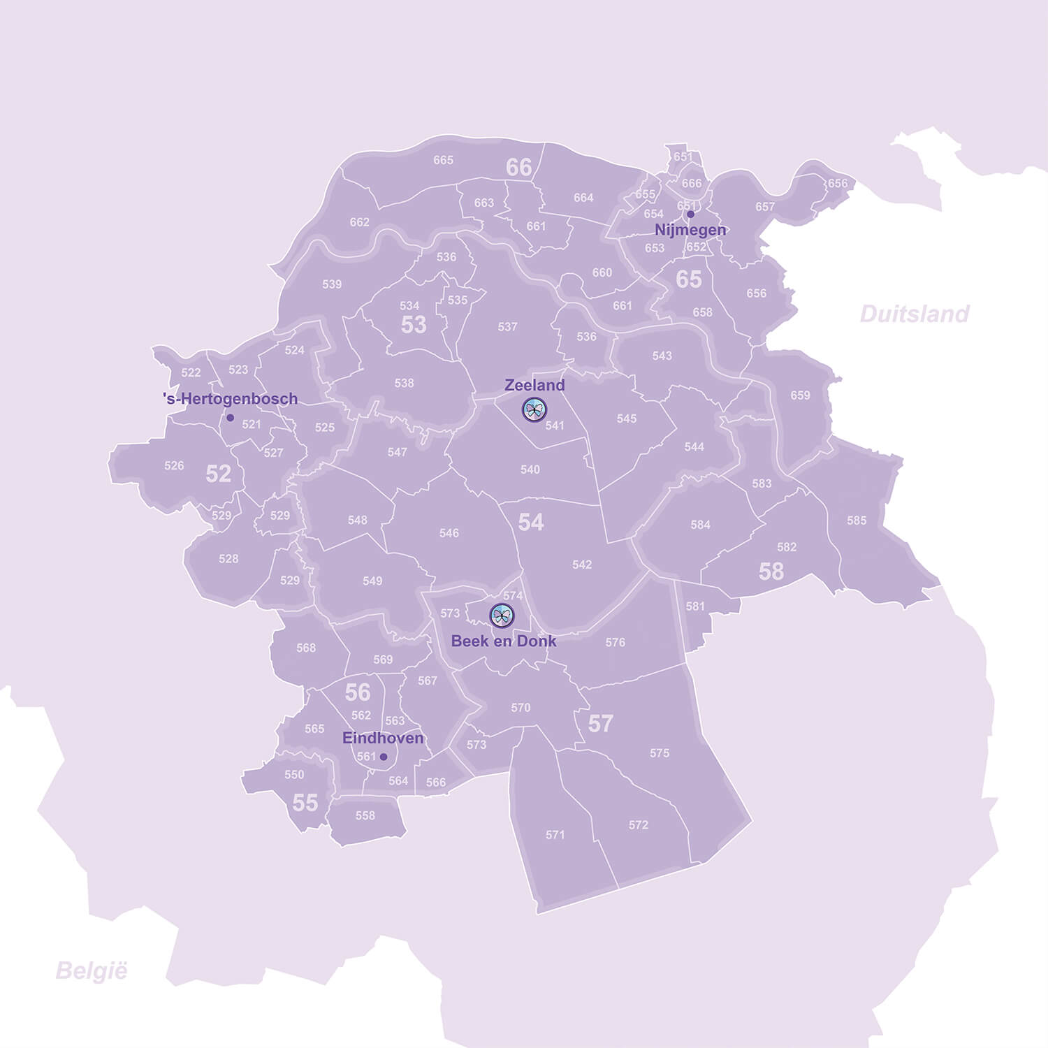 Het werkgebied van KinderZorg Bijzonder